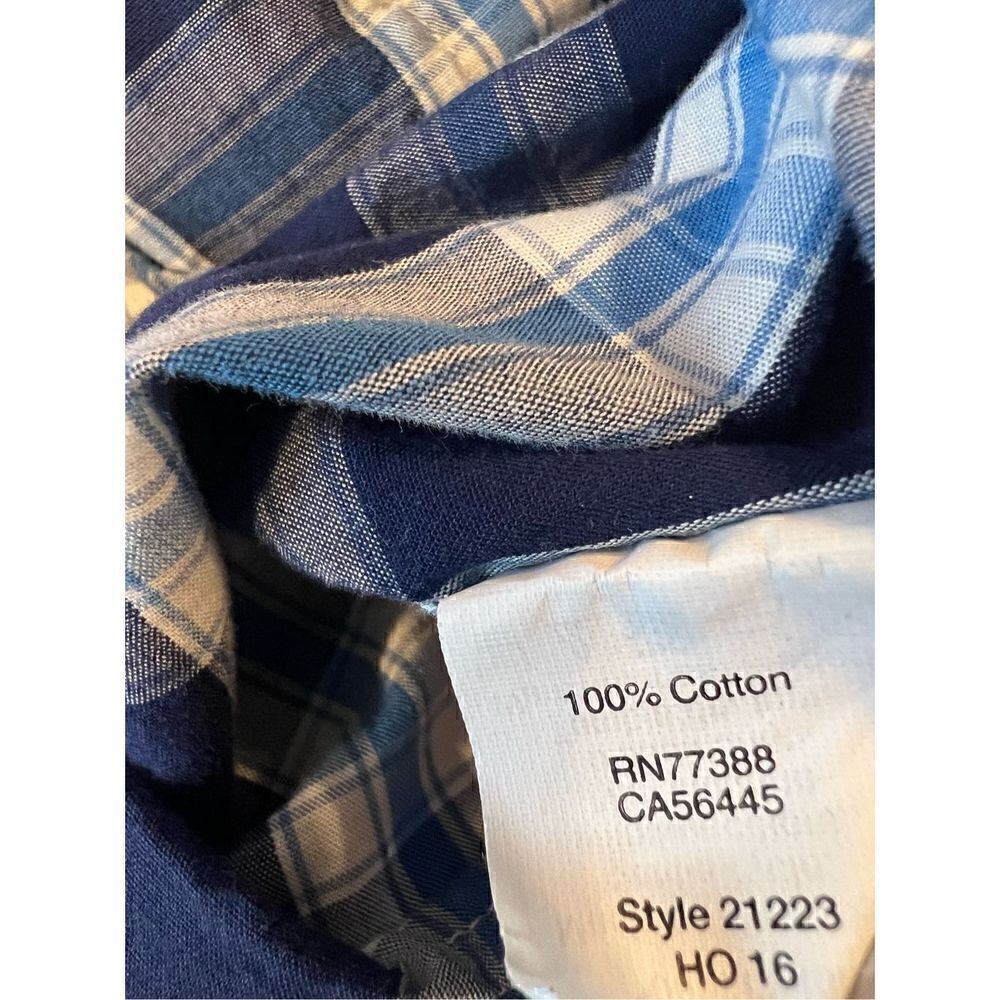 J Crew Blue White Plaid Slim Fit Button Down Shirt Large - Picture 5 of 7